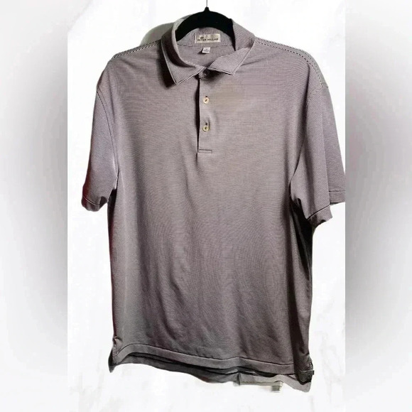 Peter Millar Stylish  Functional Lightweight Navy Striped Polo Performance top M - Picture 2 of 4